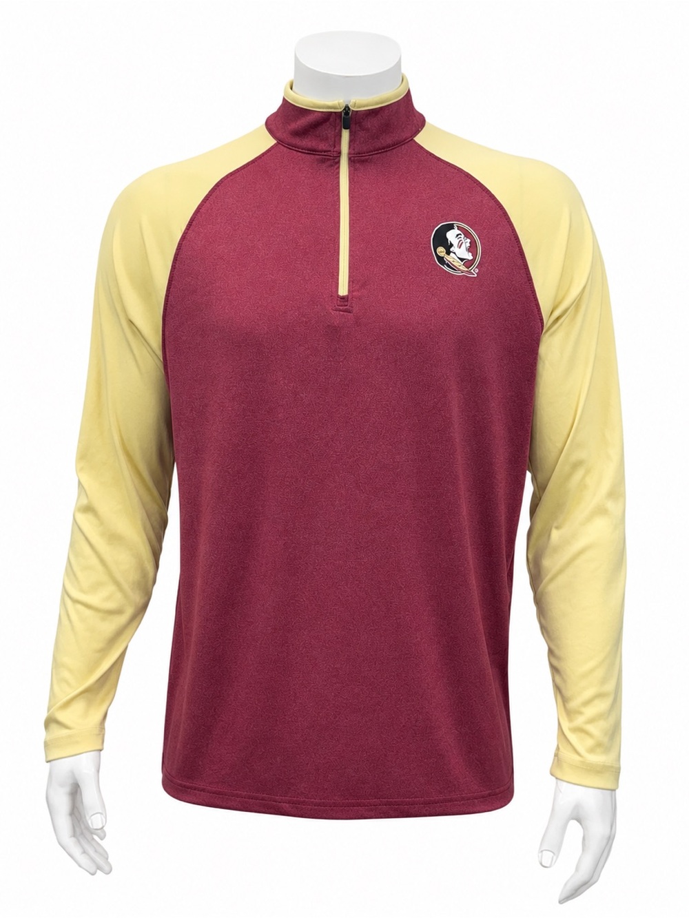 Florida State Seminoles Garnet Gold Colosseum Pullover 1/4 Zip Jacket Shirt MD